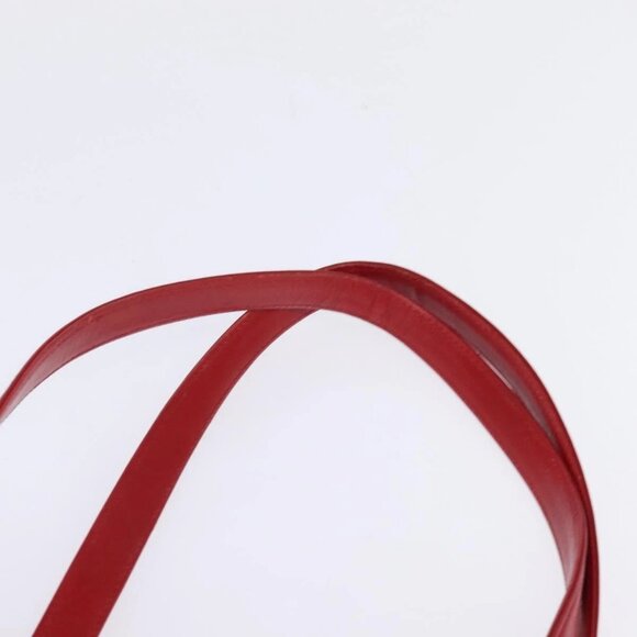 GUCCI Bamboo Shoulder Bag Leather Red Gold Auth 145209 - Picture 9 of 16